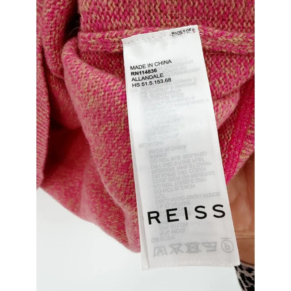 REISS Allandale Wool Blend Fluoro Jumper Sweater Size M NEW $220 Pink Crew